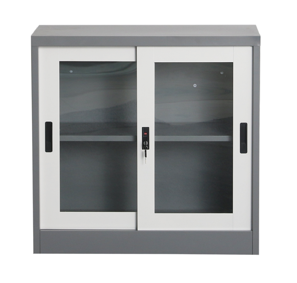 MINNO Sliding Glass Storage Cabinet