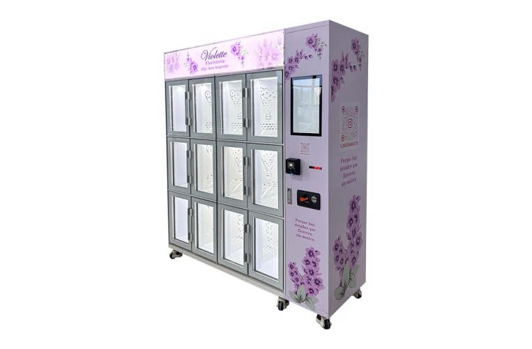 Locker vending machine for fresh flower